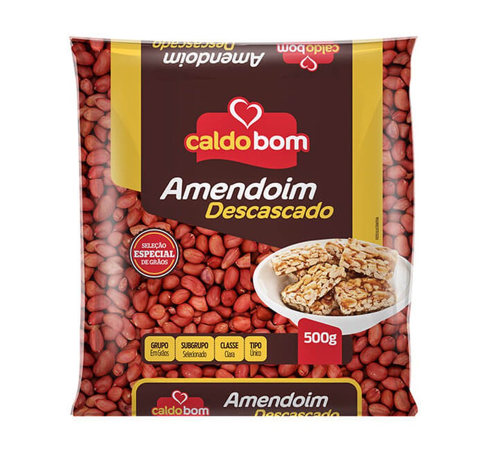 Amendoim descascado 500g - caldo bom (embalagem contém 24 unidades)