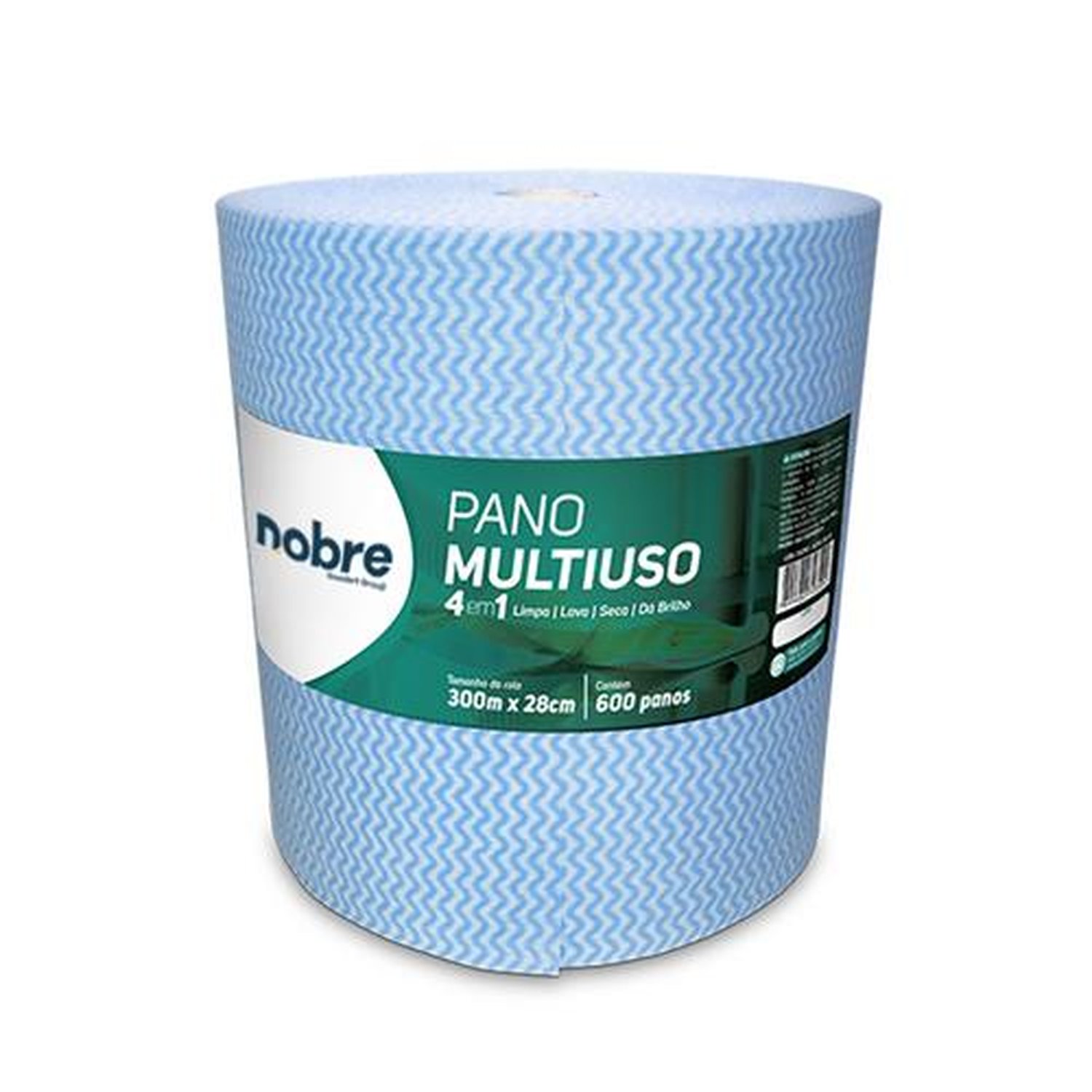 Pano Multiuso Slim Rolo Com 28CM X 300M Picotado Aproximadamente 50CM Azul Nobre