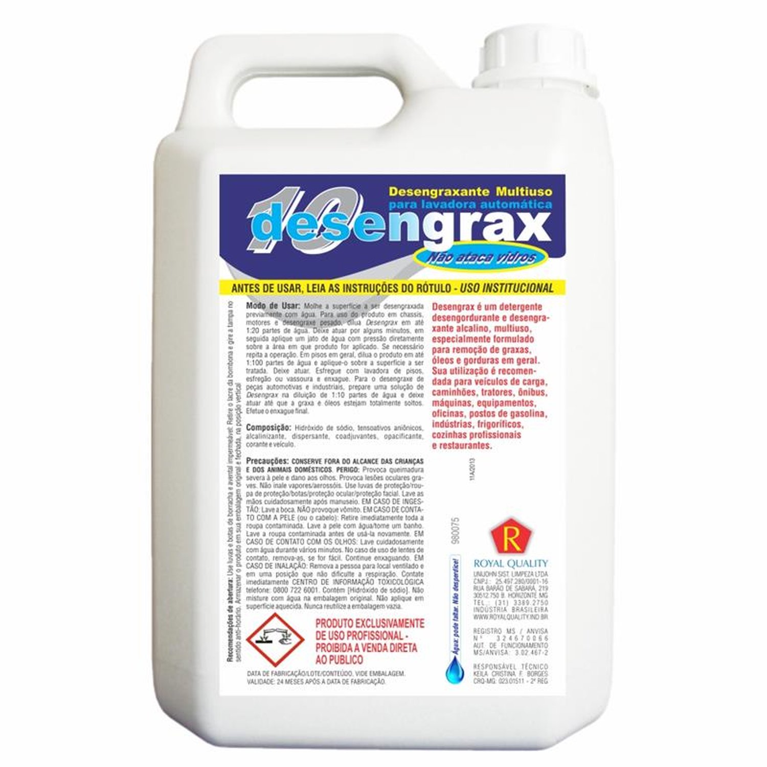 DESENGRAXANTE SUPER CONCENTRADO DESENGRAX 5L
