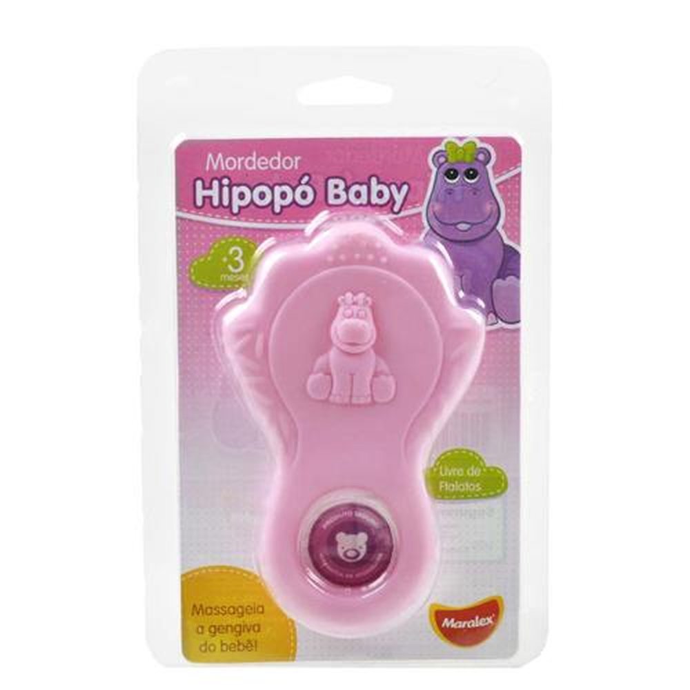 Mordedor Baby Hipopotamo Rosa