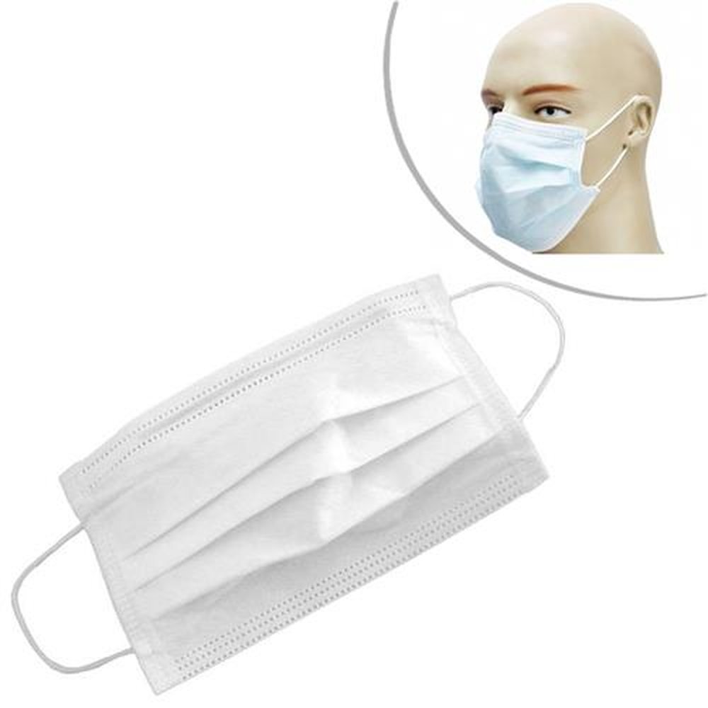 Máscara descartável TNT dupla c/ elástico (pcte c/ 10 unid.)