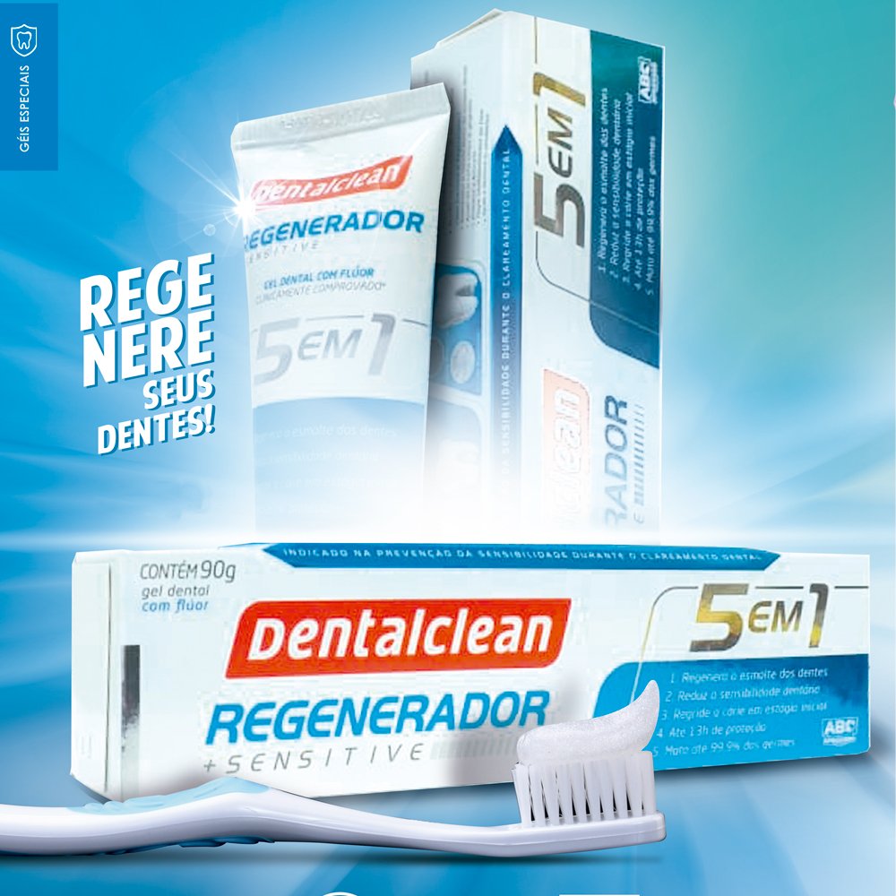 Creme Dental Regenerador mais Sensitive Dentalclean 90g (Emb. Com 12 unidades cada) | Dentalclean