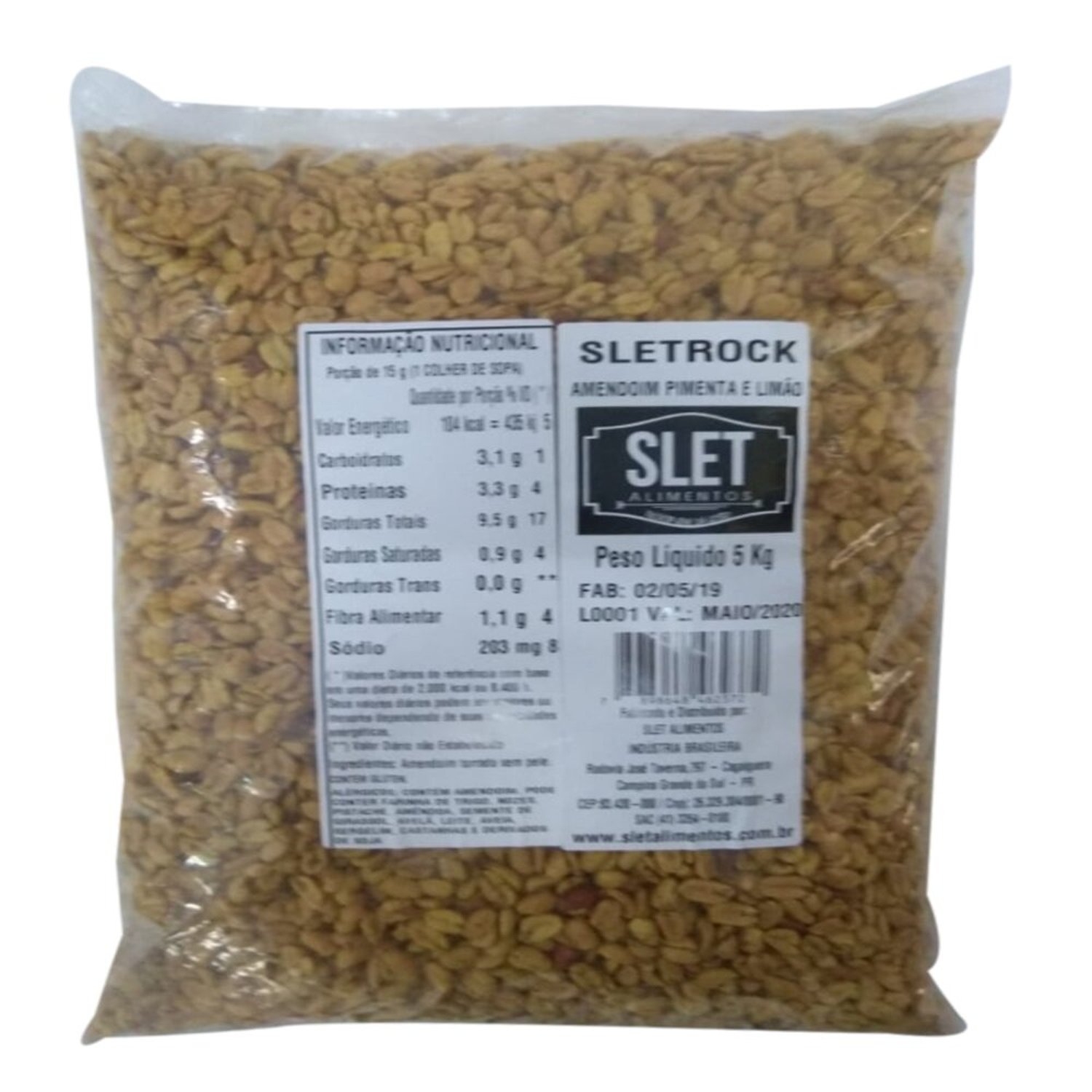 Amendoim Torrado Pimenta e Limão 5 Kg