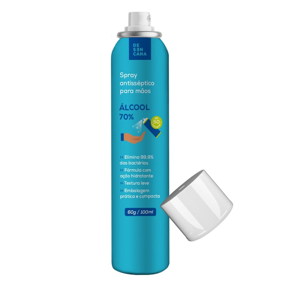 Spray Antisséptico Mãos Alcool 70 Desencana 100ml