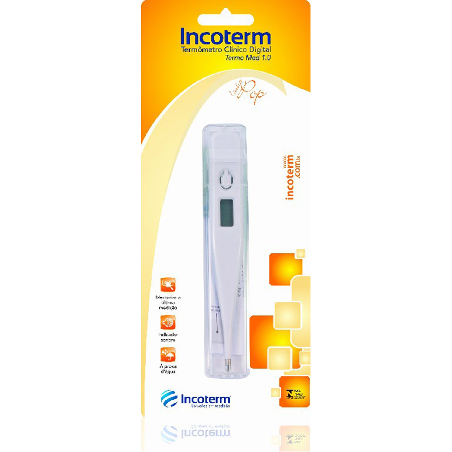 Termometro Digital Encartelado Branco Incoterm