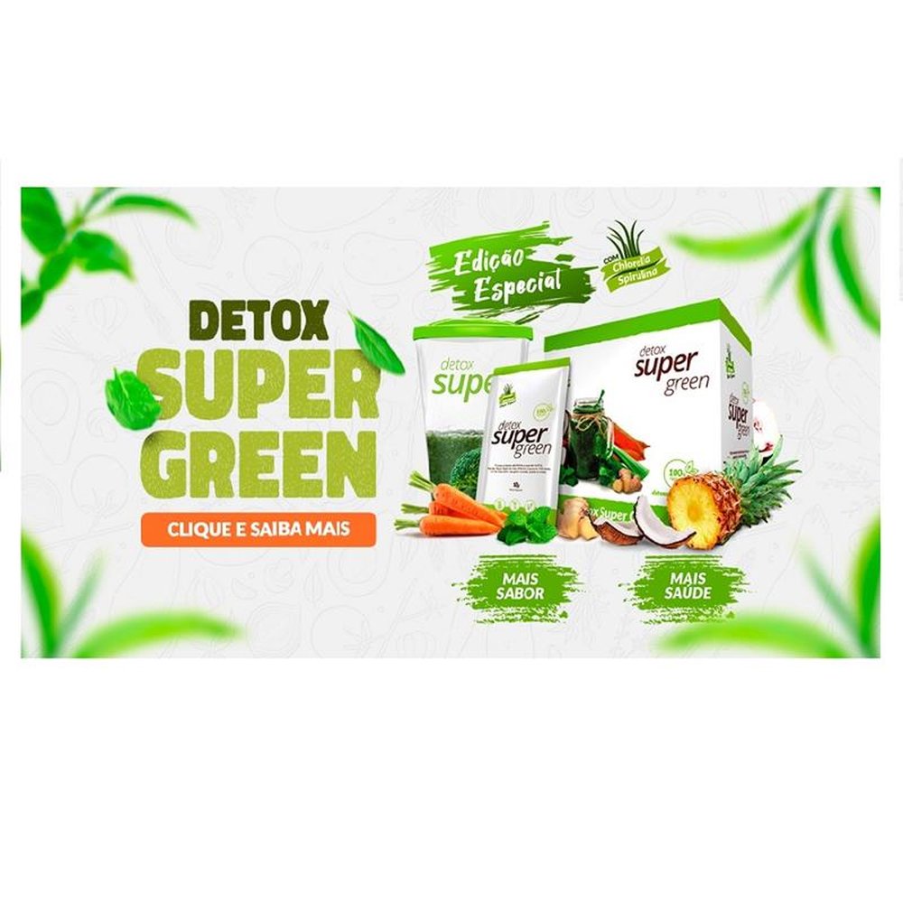 Detox Super Green com 06 caixas de 20 unidades