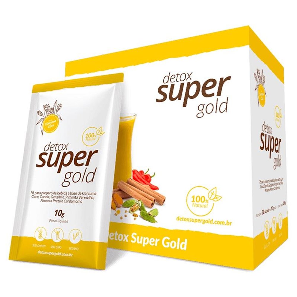 Detox Super Gold com 09 caixas de 20 unidades