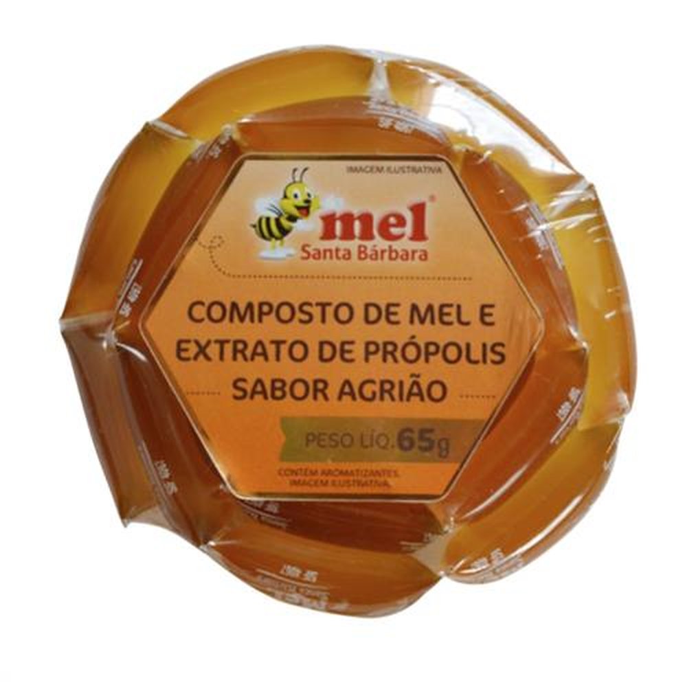 Mel Santa Bárbara Sachet 65g - Mel/Própolis e Agrião