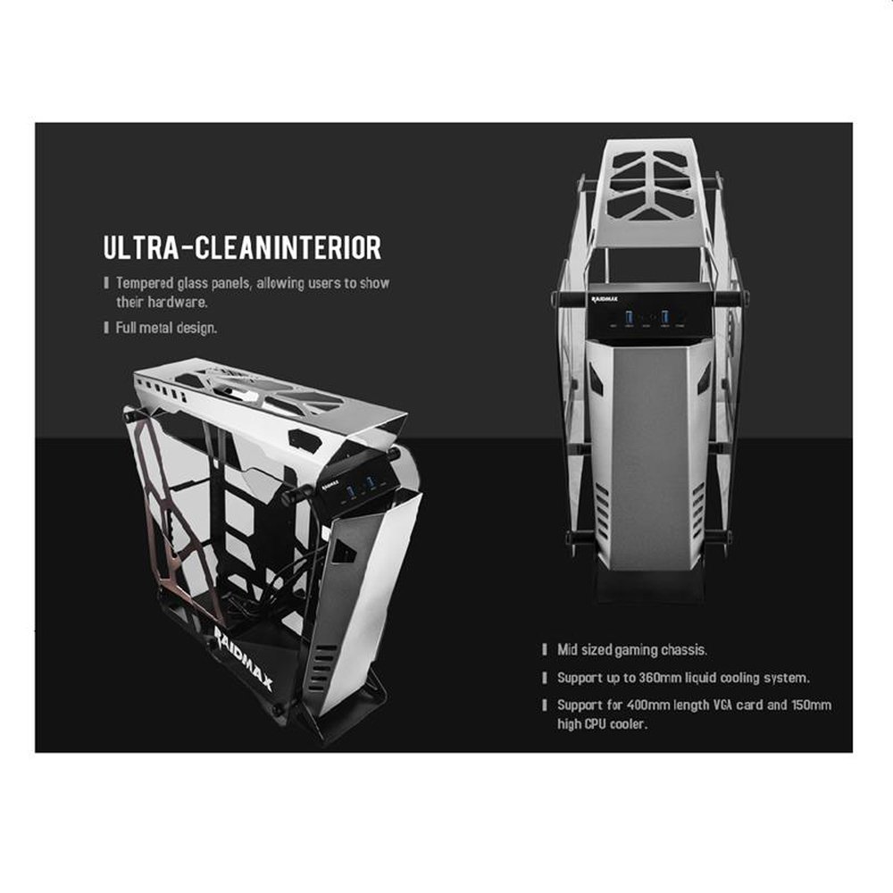 Super Gabinete Gamer Lat. Vidro X-08 - Aluminio - Raidmax