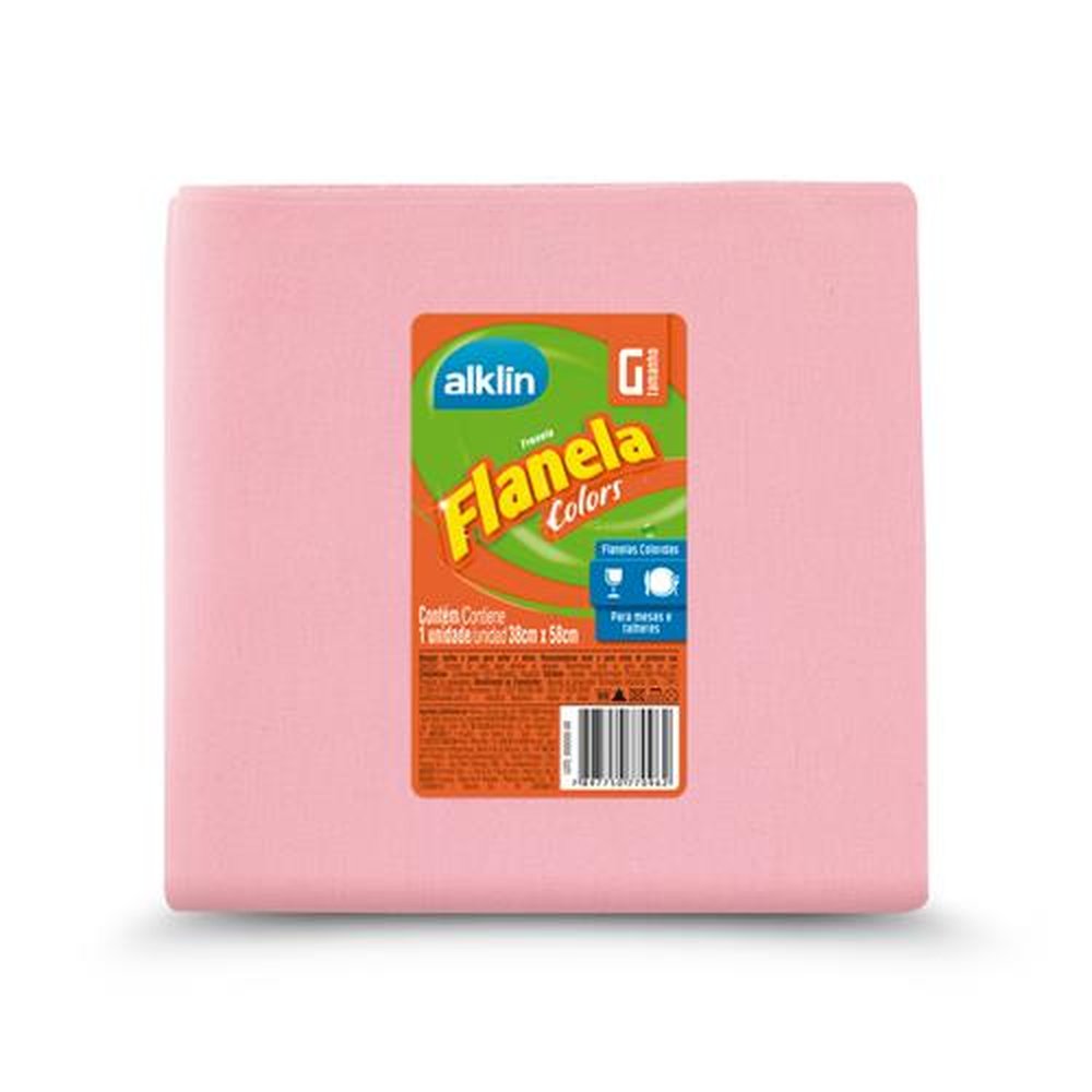 Flanela 38x58 Colors com 1 unidade - Marca Alklin