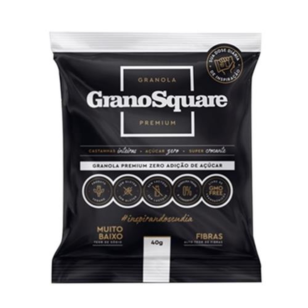 Granola Premium Zero Açucar 40 g Display 12 un Grano Square
