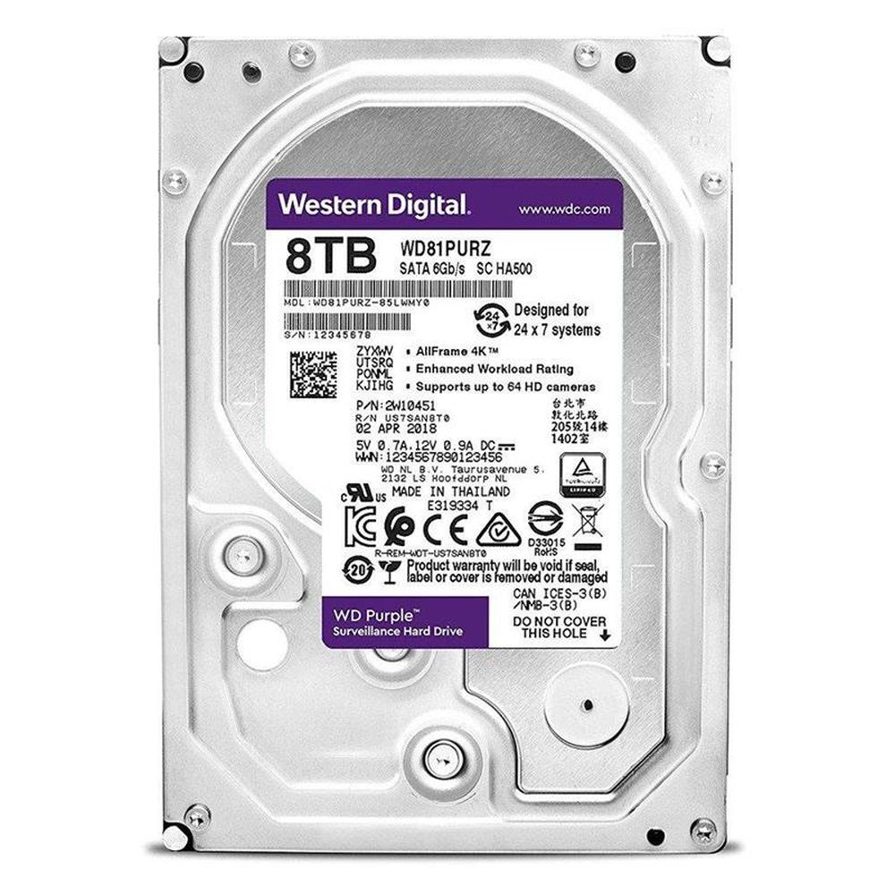 HD WD Purple Surveillance, 8TB, 3.5, SATA - WD81PURZ