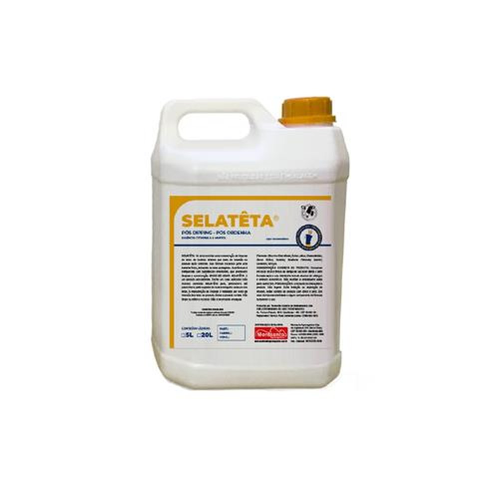 Selateta 5L - Montsanto - Gel Extra Hidratante para Tetas de Bovinos - Prevenção de Lesões de Escamação e Rachaduras