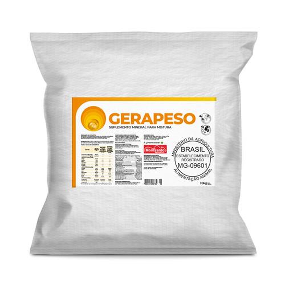 Gerapeso 10kg - Montsanto - Nutrição Animal, Maior Desenvolvimento e Ganho de Peso Para o Rebanho