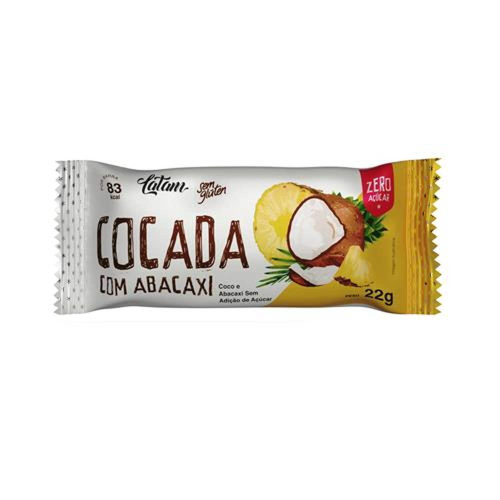 Cocada c/ Abacaxi Zero Açúcar - Latam Fit - Display 12un. de 22g