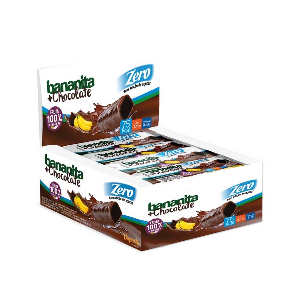 Bananita com Chocolate - Banana com Chocolate Zero Açúcar - Latam Fit - Display 12un. de 25g