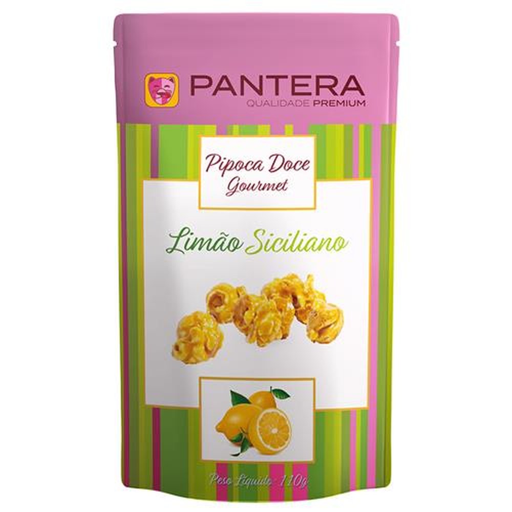 Pipoca doce Gourmet Limão Siciliano 110gr - Caixa contém 20 unid.