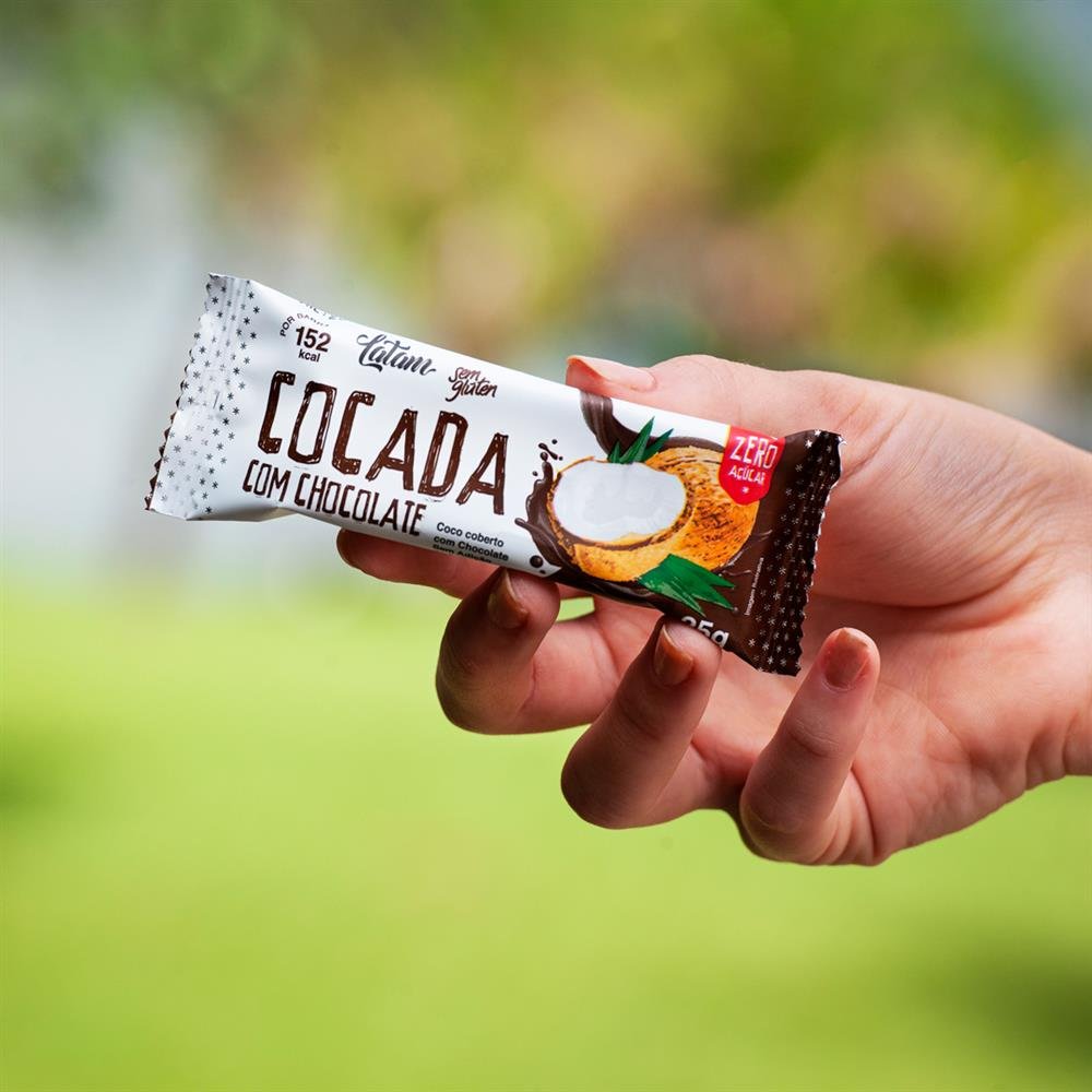 Cocada com Chocolate Zero Açúcar - Latam Fit - Display 12un. de 25g