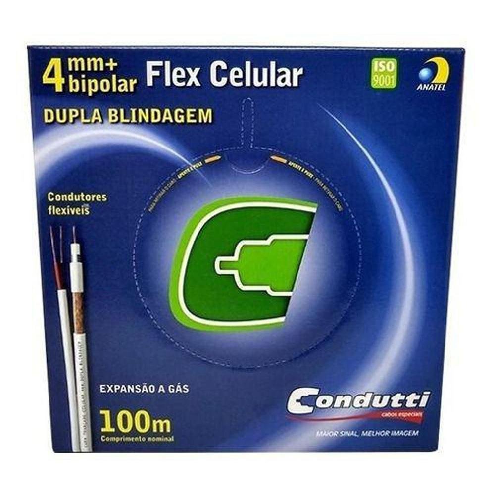 Cabo Coaxial Cftv 2X26awg Blindado Caixa 100M Branco