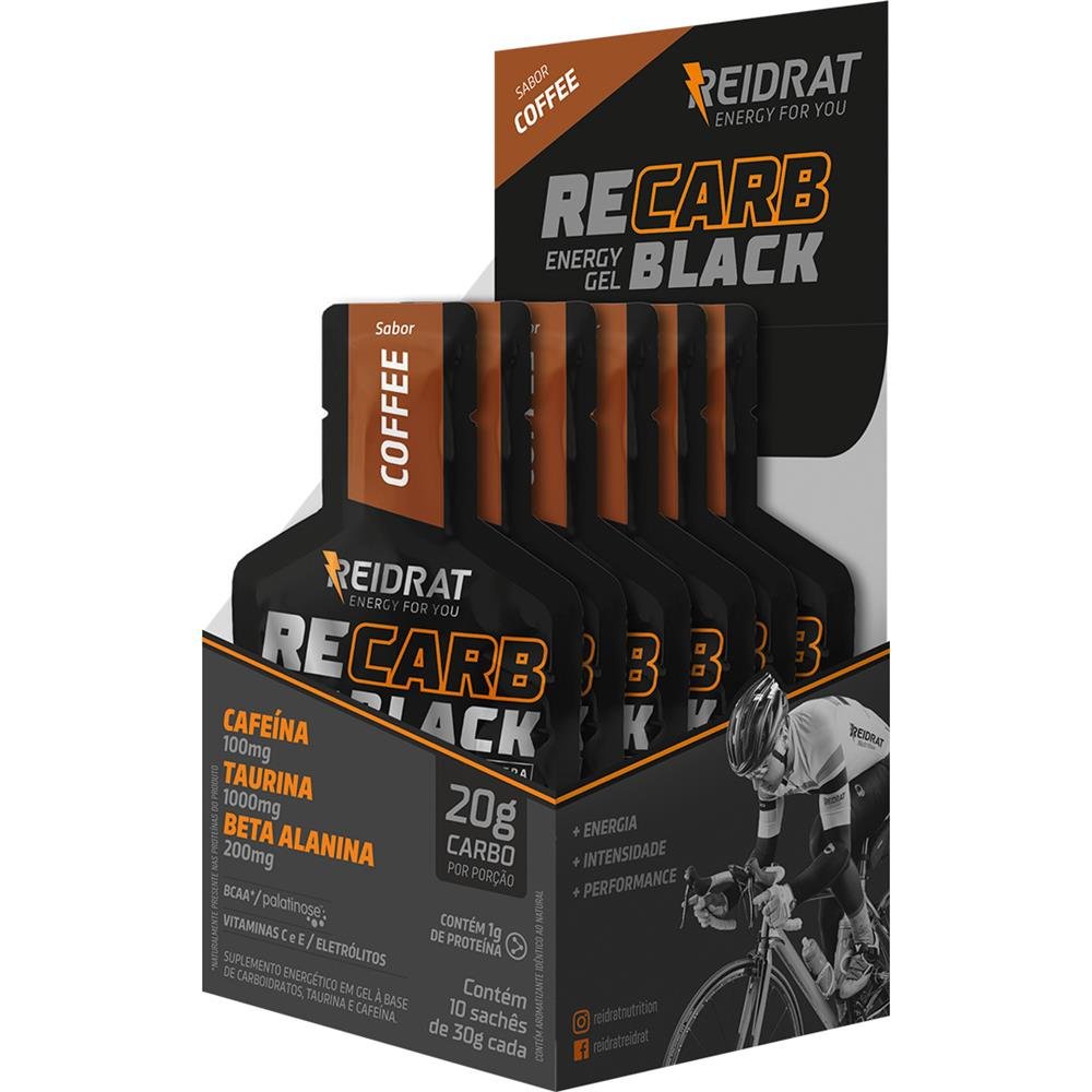 Recarb Energy Gel BLACK (Display 10 sachês 30g) - Coffee