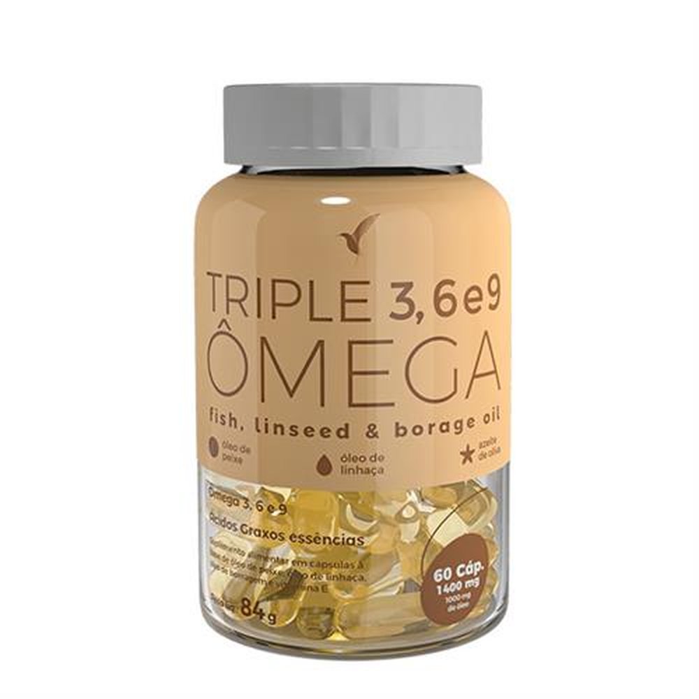 Triple Ômega: Ômega 3, 6 E 9 - 30 dias - 60 Cápsulas