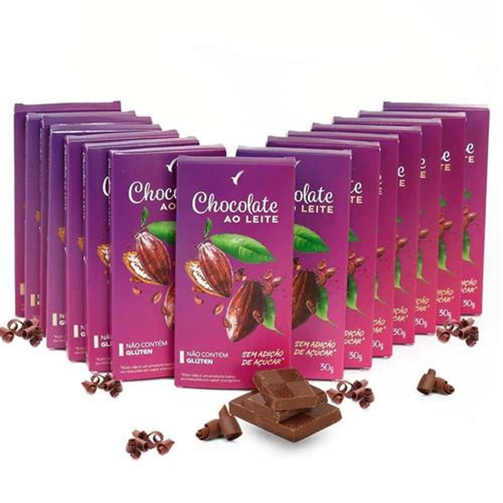 Chocolate ao Leite com Colágeno 30g Kit com 15 unidades