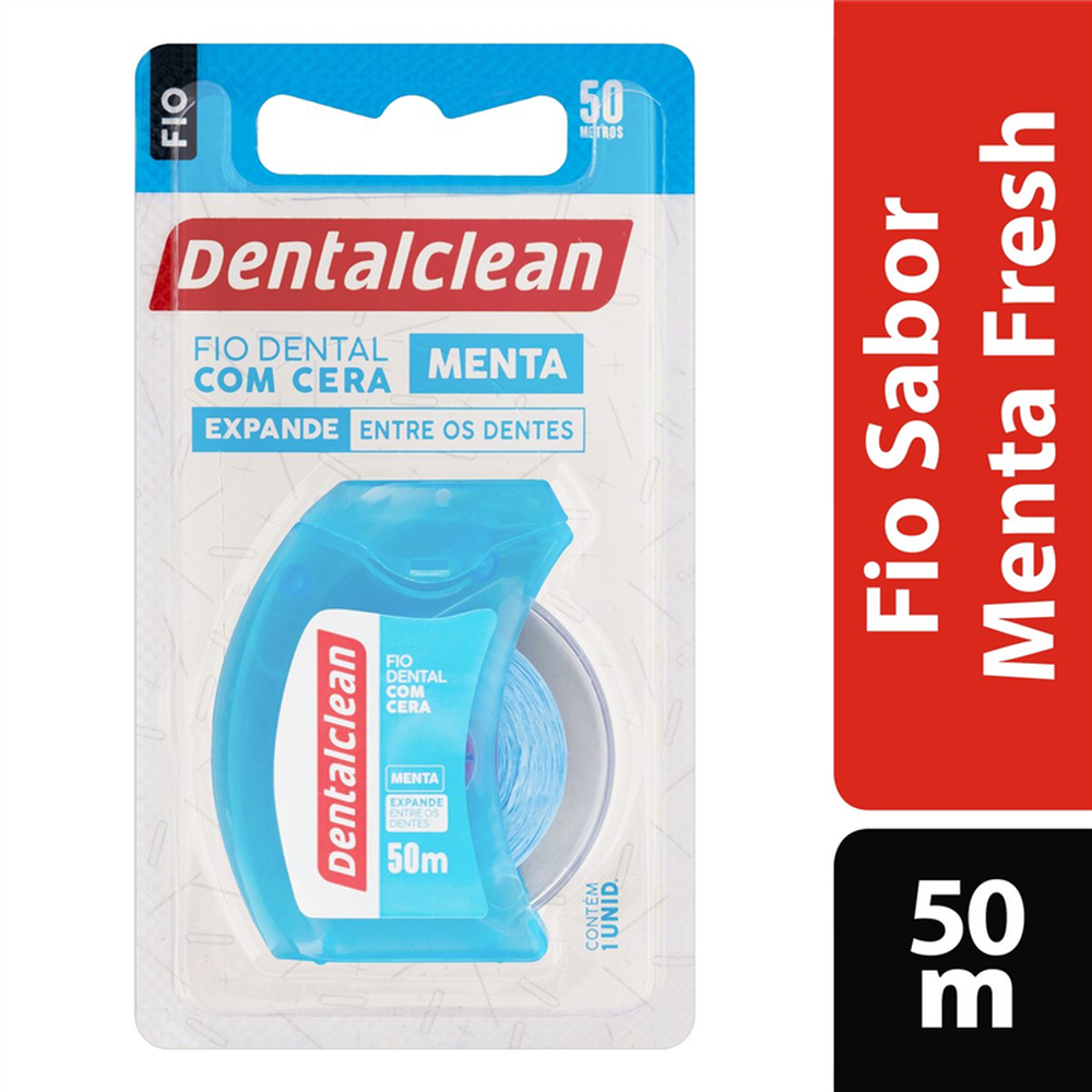 Fio Dental Dentalclean Menta Fresh 50M Caixa Com 24 Unidades