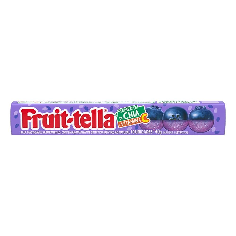 Bala Fruittella Mastigável Blueberry 40g - Embalagem com 16 Unidades