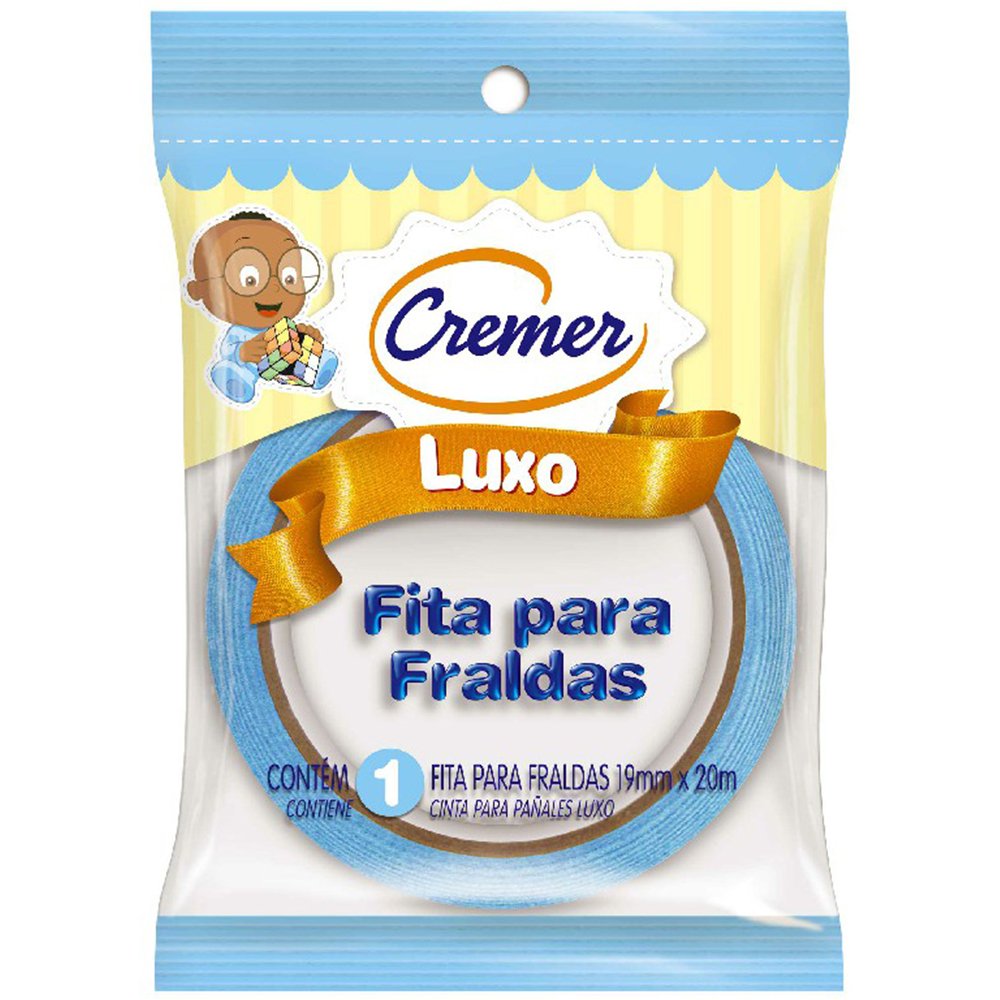 Fita Fralda Cremer Azul 19Mmx20M