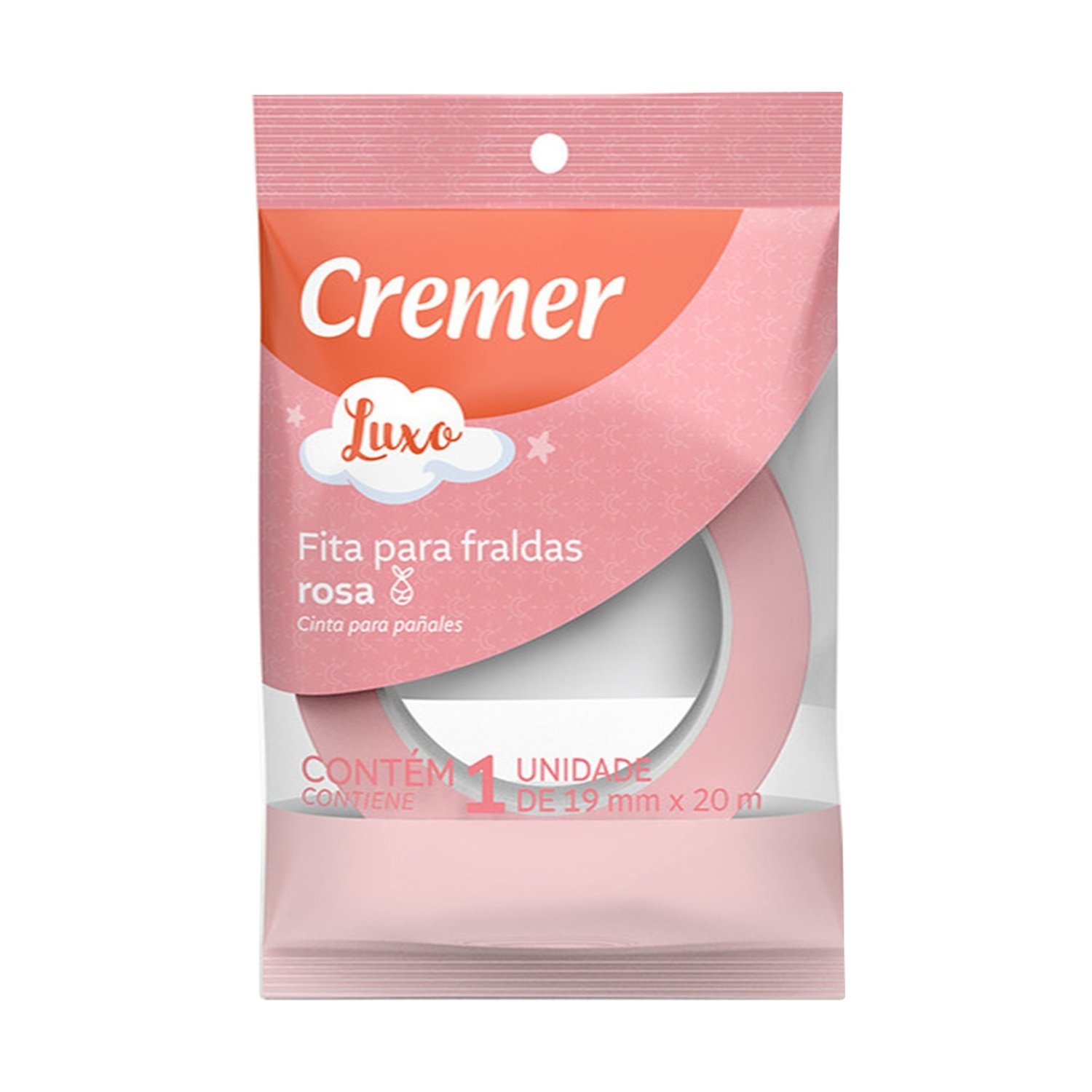 Fita Cremer para Fralda 19mmX20m Rosa