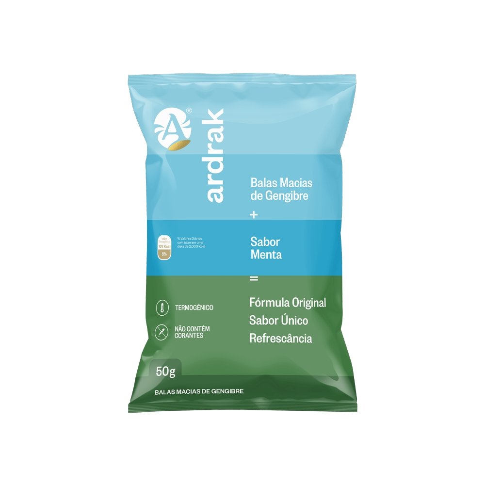 Bala Ardrak Gengibre e Menta 50g