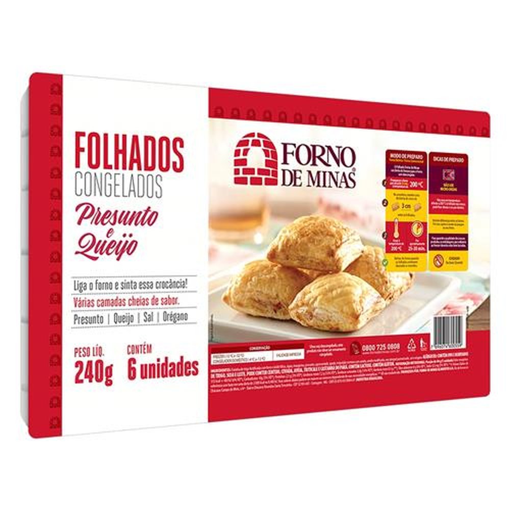 Folhado de Presunto e Queijo Congelado Forno de Minas 10x240g