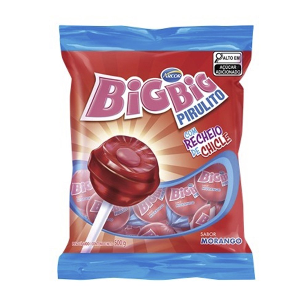 Pirulito Arcor Big Big Morango 500g