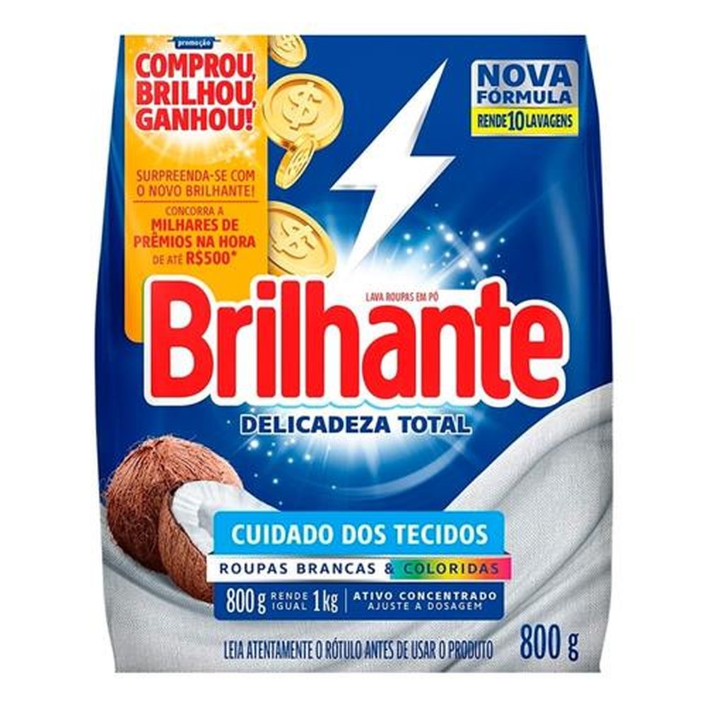 Lava Roupas em Pó Brilhante Delicadeza Total 800g