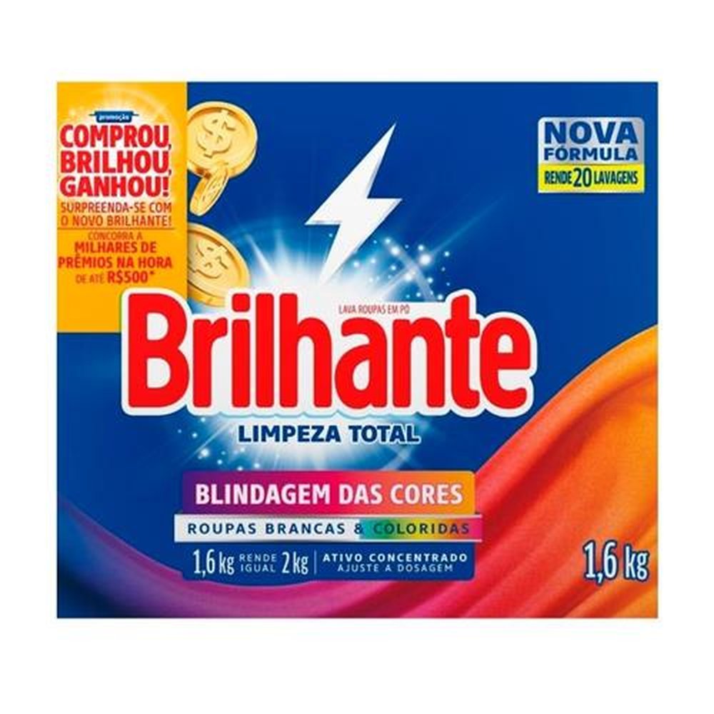 Sabão Pó Limpeza Total Brilhante 1.6 kg