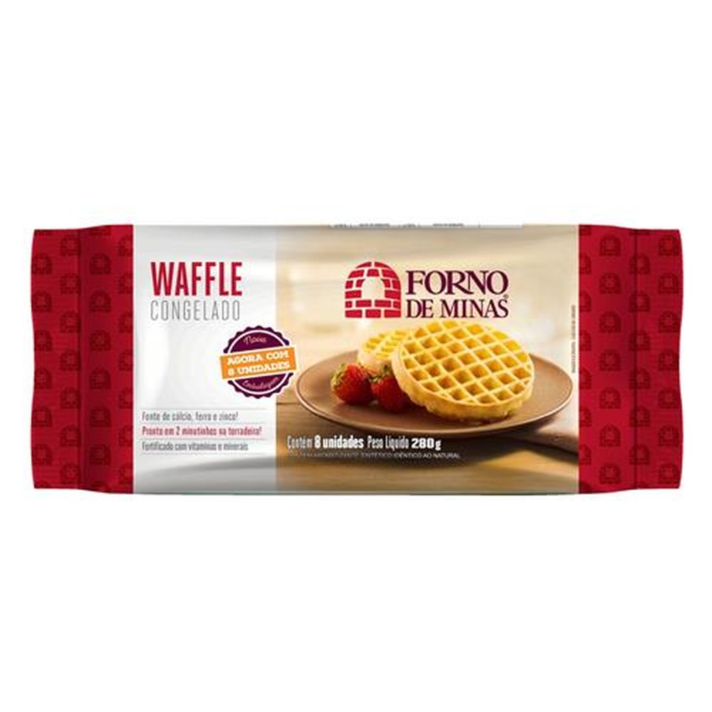 Waffle Tradicional Assado Congelado Forno de Minas 15x280g
