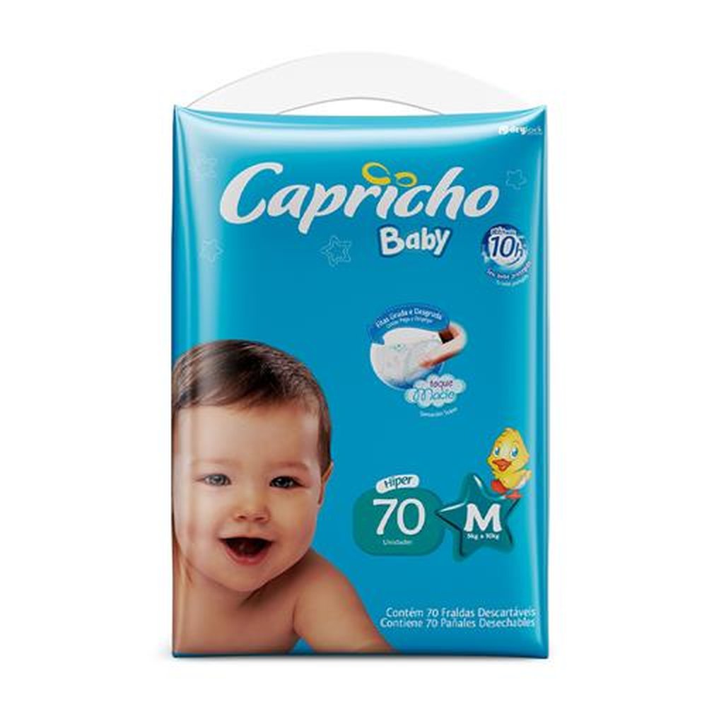 Fralda Capricho Baby Hyper M 70 Unidades