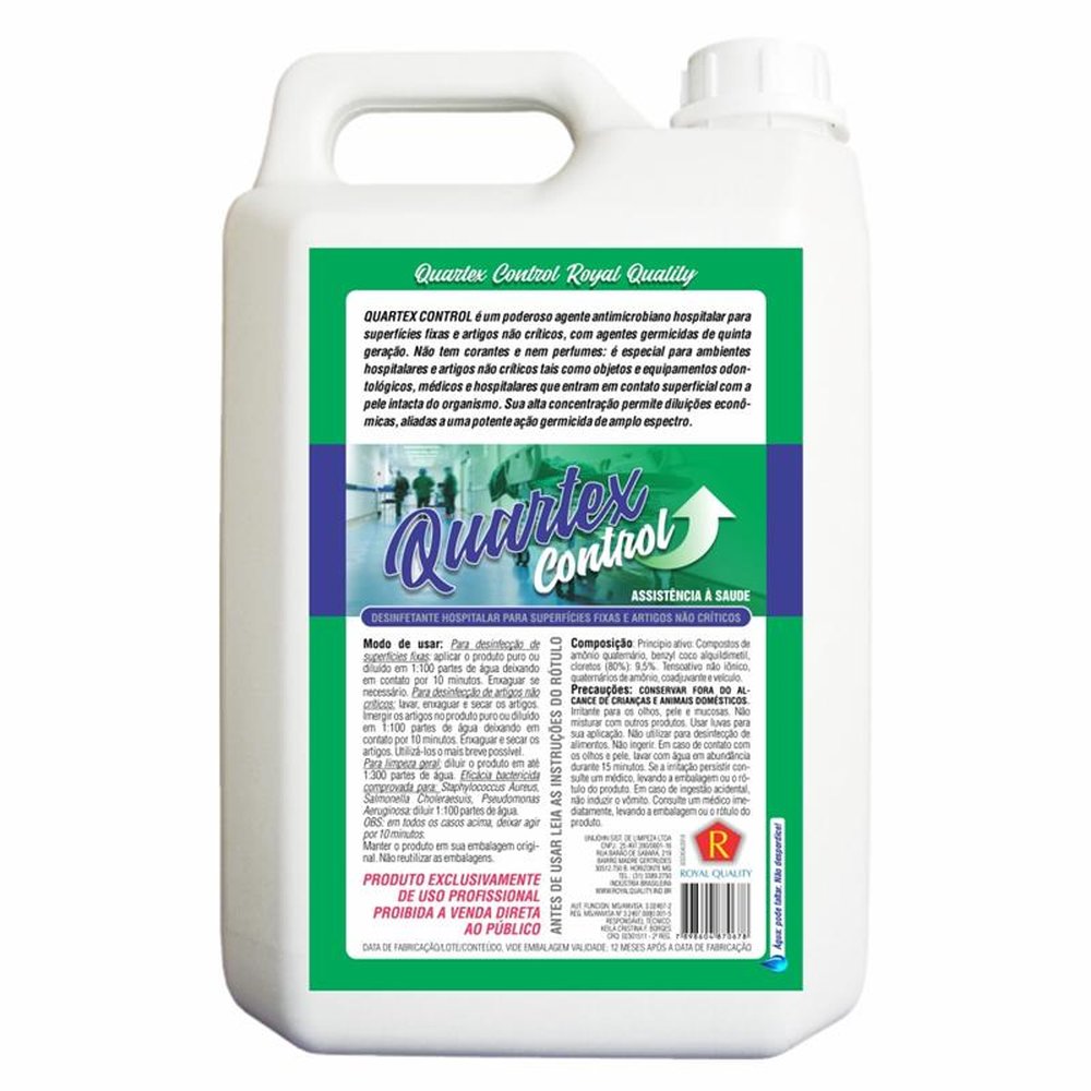 DESINFETANTE HOSPITALAR SUPERCONCENTRADO QUARTEX CONTROL 5A GERAÇÃO