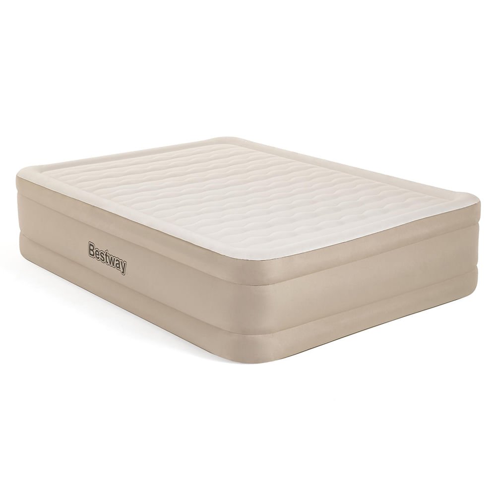 Colchao Inflavel Casal Queen Com Bomba 220v Bege Bestway