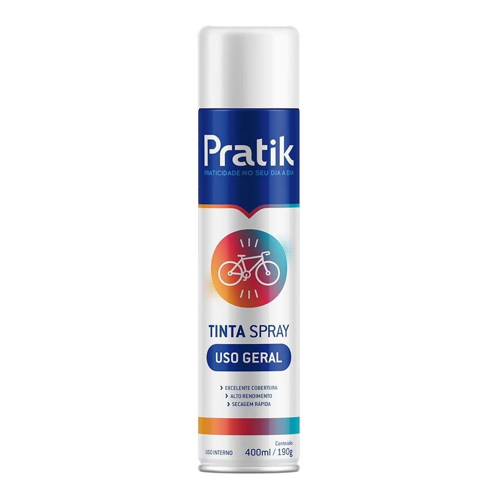 Tinta Spray Pratik Uso Geral Branco Brilhante 400ml