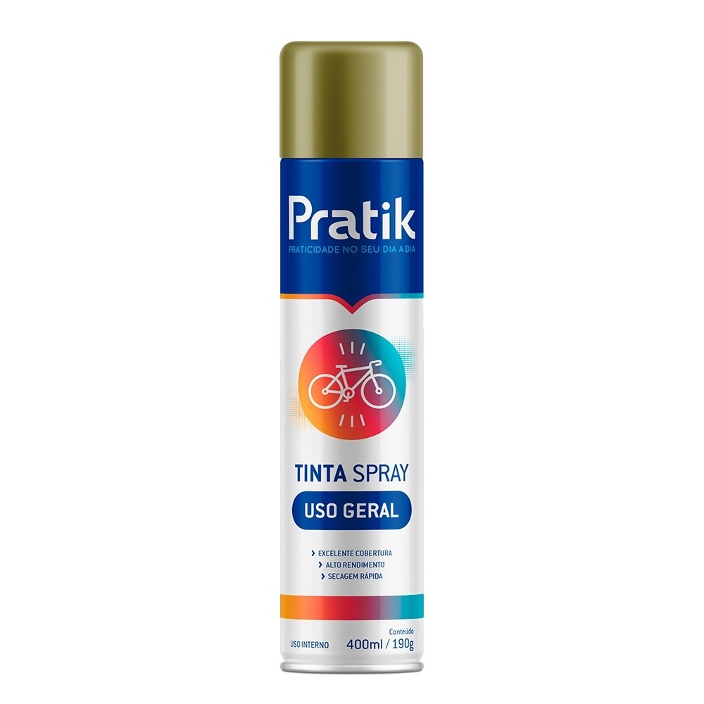Tinta Spray Pratik Uso Geral Dourado 400ml