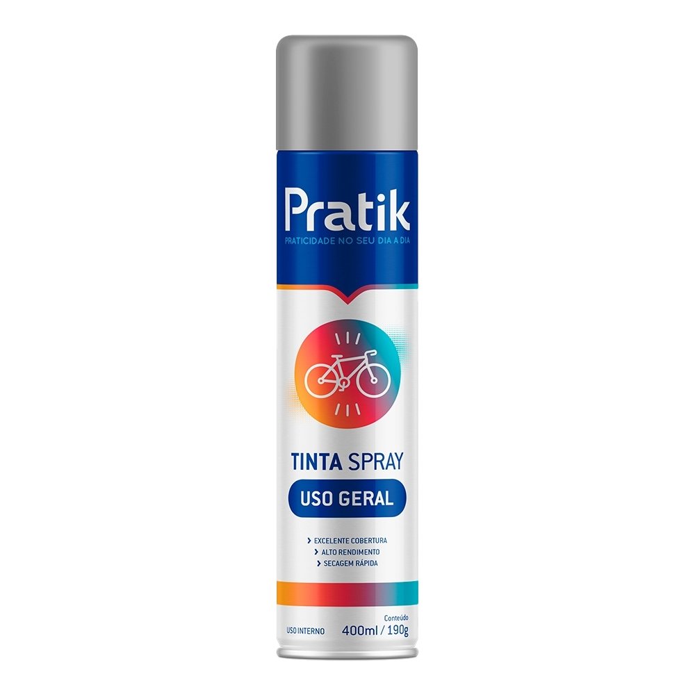 Tinta Spray Pratik Uso Geral Fundo Primer Cinza 400ml