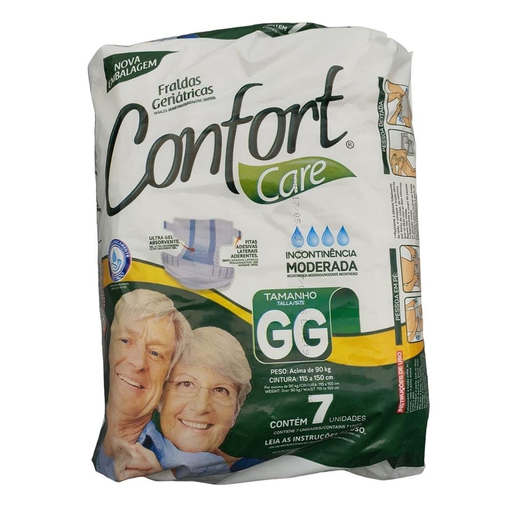 Fralda Descartavel Geriatrica GG Com 7 Unidades Fardo Com 9 Pacotes Confort