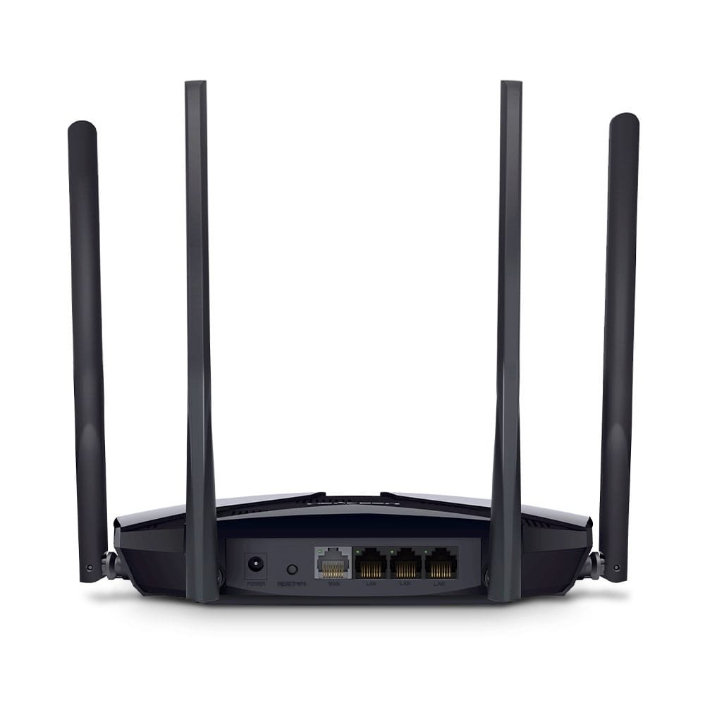 Roteador Mercusys MR70X AX1800, 1000mbps, 3 Portas LAN, 4 antenas, Preto
