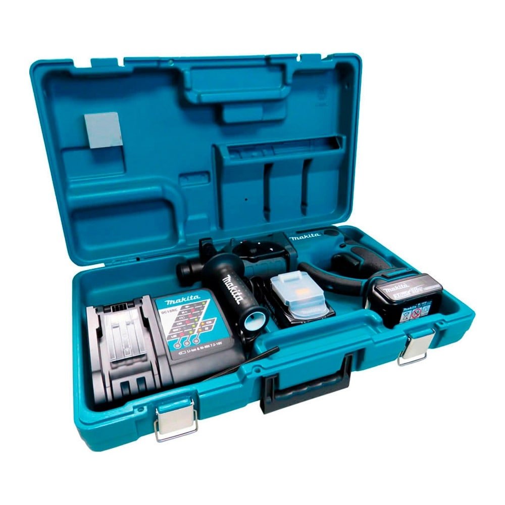 Martelete Combinado Makita DHR202RFE, Preto/Azul, Bateria