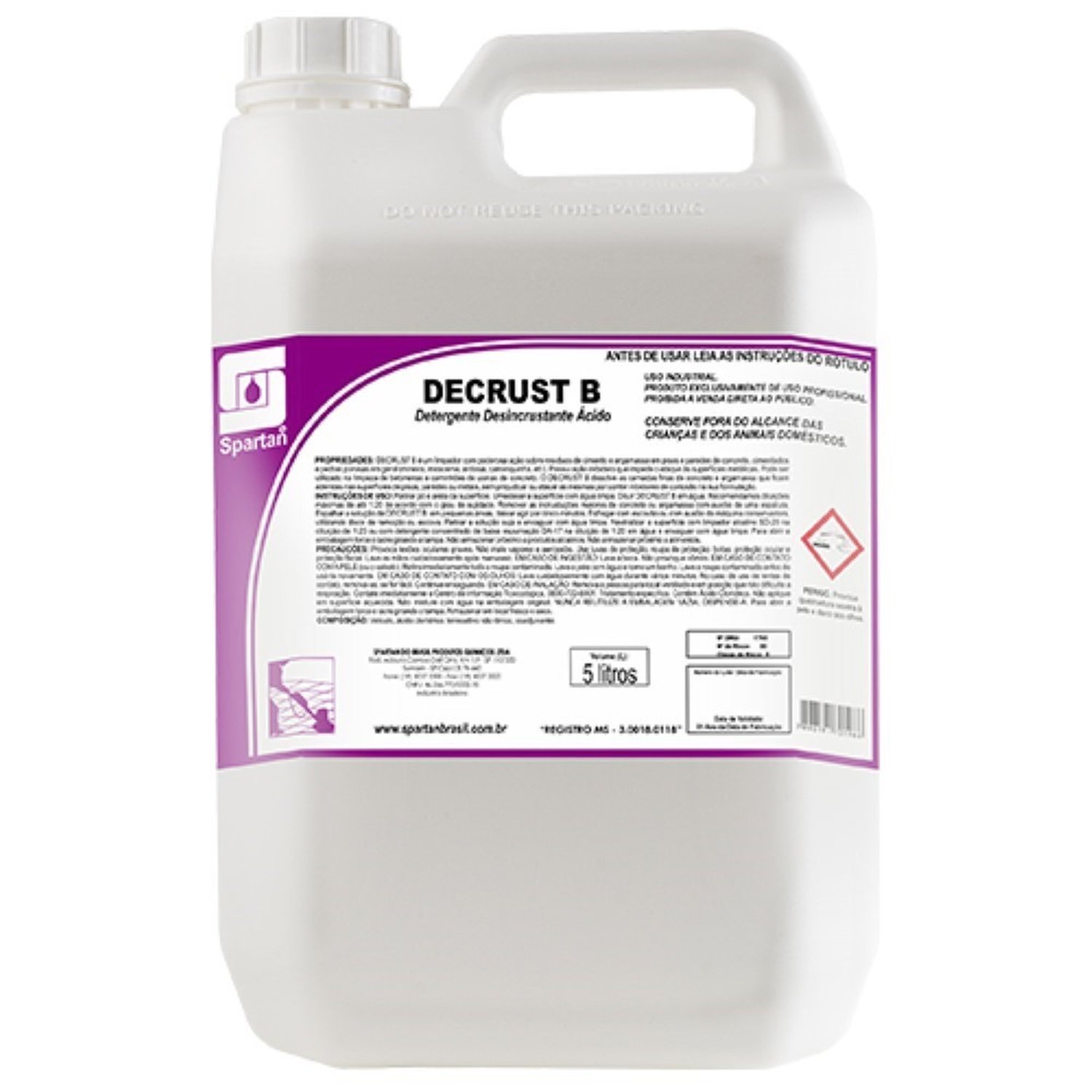 Limpador Decrust-B Pos Obra 5lt Spartan