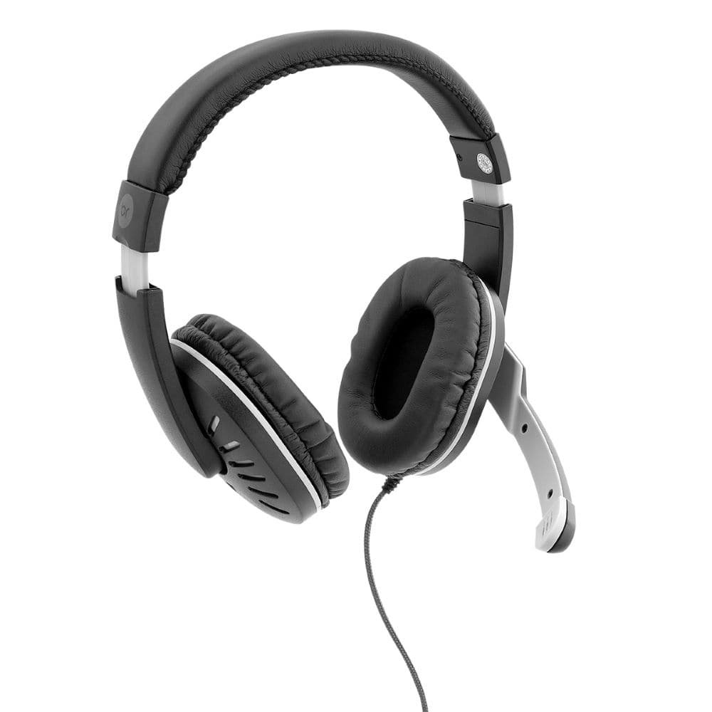 Headset Bright Home 181, Haste Regulável, Preto/Prata