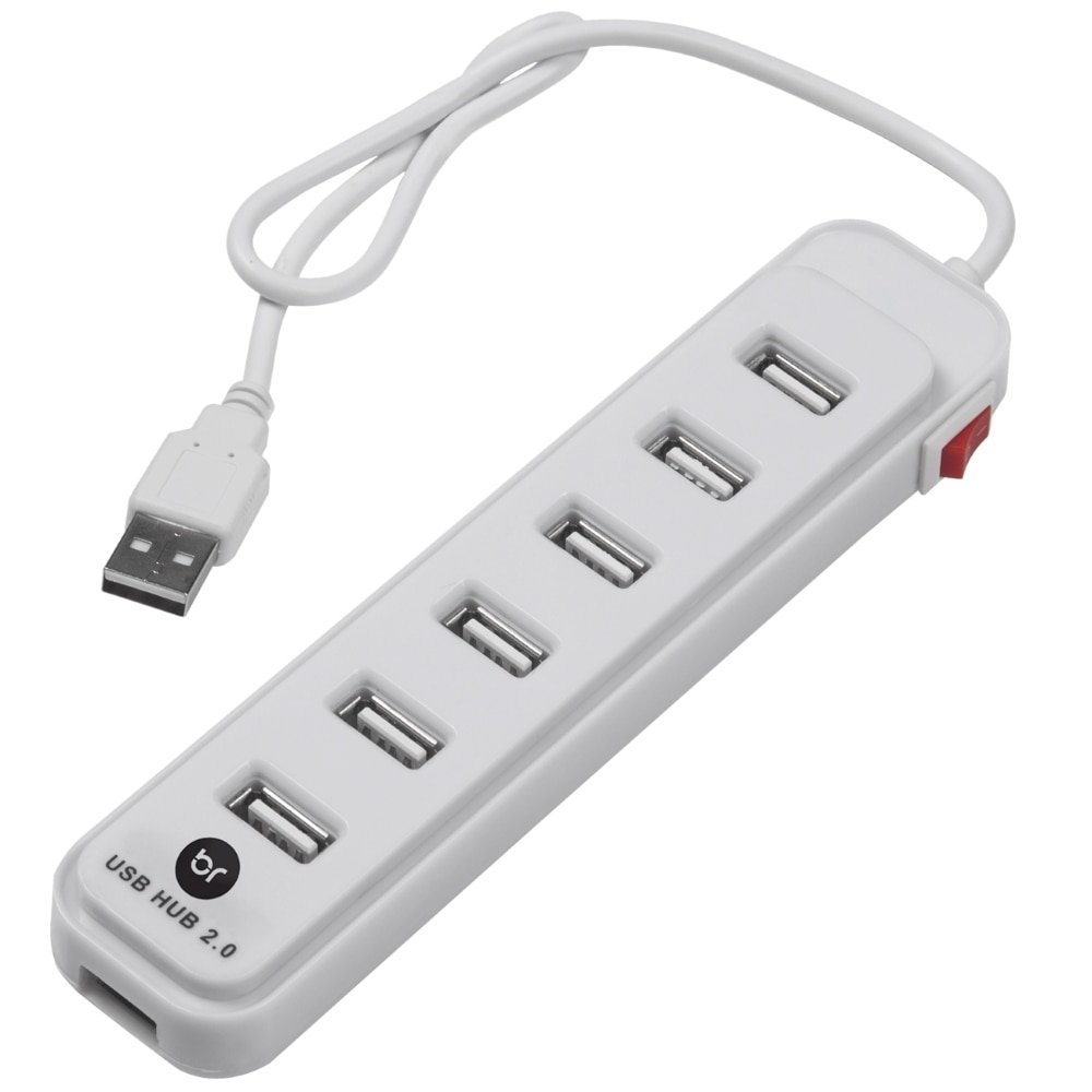 HUB Bright 191, 7 Portas USB, Branco