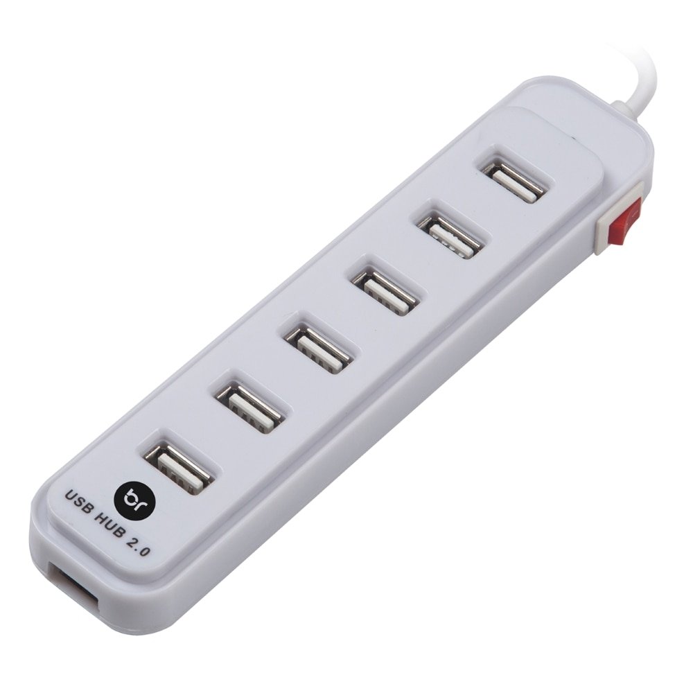 HUB Bright 191, 7 Portas USB, Branco