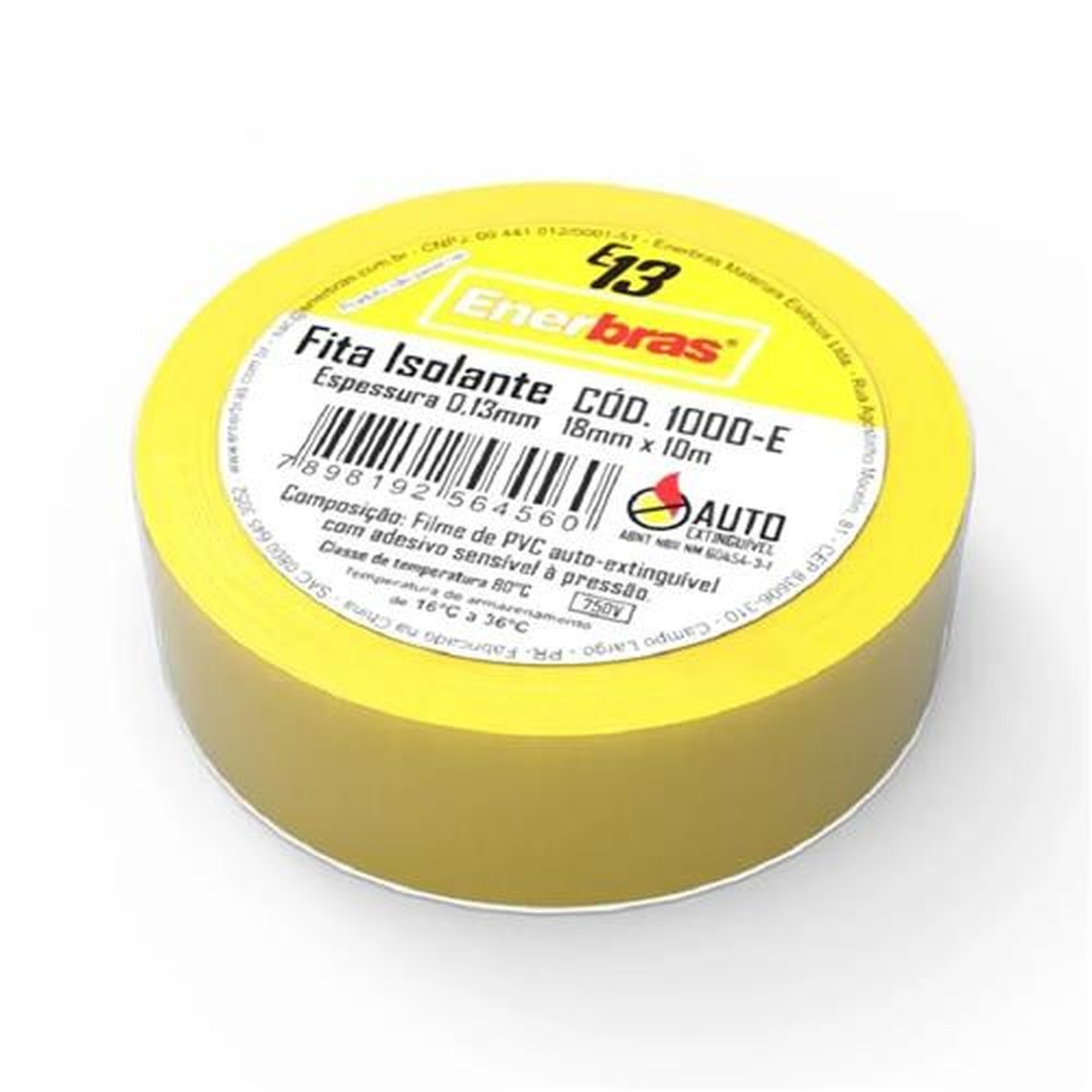 Fita Isolante Amarela Enerbras 18mmx10m1000-Eam